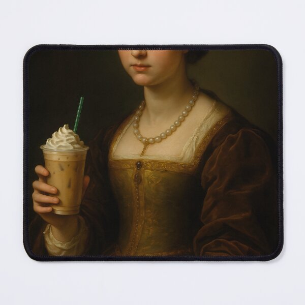 Item preview, Renaissance Lady with Iced Coffee | Funny Classical Meme Parody Art designed and sold by The Classics Freak.
