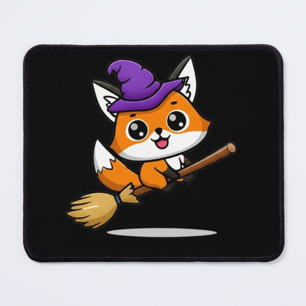 Item preview, Chibi Fox Witch on Broomstick | Cute Kawaii Halloween Anime Design designed and sold by ColorSplash123.