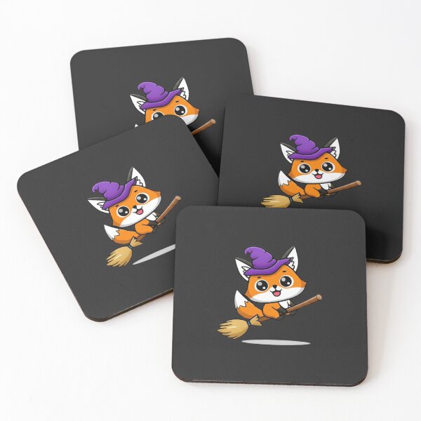 Item preview, Chibi Fox Witch on Broomstick | Cute Kawaii Halloween Anime Design designed and sold by ColorSplash123.