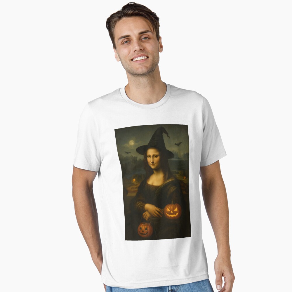 Mona Lisa Witch | Funny Halloween Parody of Classical Painting Poster