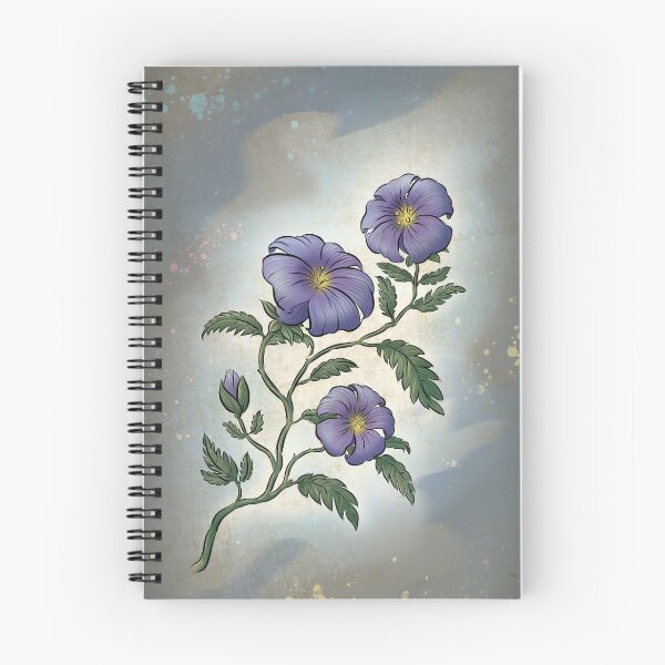 Item preview, Purple Flower on Blue designed and sold by Inky-Vibe.