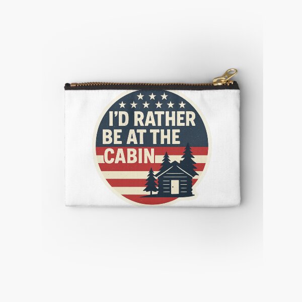 Item preview, I’d Rather Be at the Cabin – Rustic U.S. Flag Inspired Design designed and sold by Harprints.Studio.