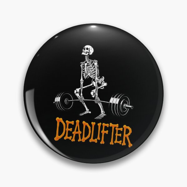 Item preview, Skeletal Deadlifter: A simple and iconic design. A skeleton weightlifter is the star, with the powerful words "DeadLifter" written below in a strong font. designed and sold by Grang Art Artistic Designs.