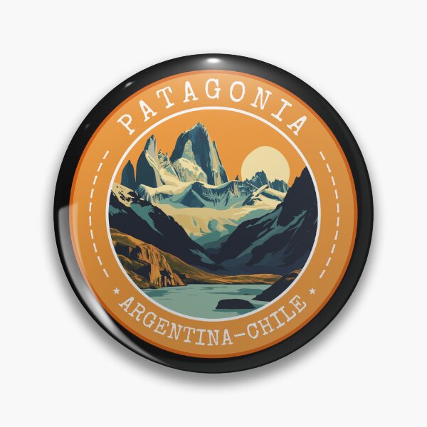 Item preview, Patagonia in Argentina-Chile, South America Retro Travel Art Circle Emblem designed and sold by MaateoDesign.
