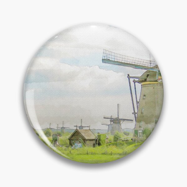 Item preview, The mills of Kinderdijk in the Netherlands as watercolor work designed and sold by Photopat.