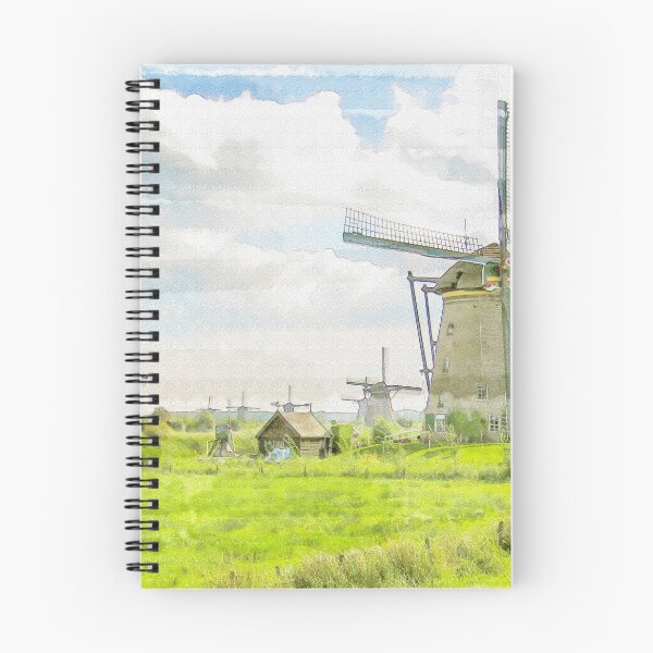 Item preview, The mills of Kinderdijk in the Netherlands as watercolor work designed and sold by Photopat.