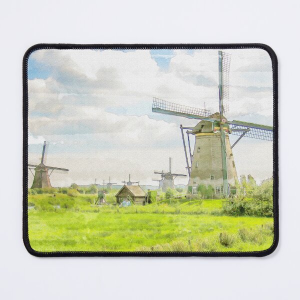 Item preview, The mills of Kinderdijk in the Netherlands as watercolor work designed and sold by Photopat.