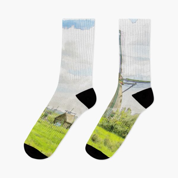Item preview, The mills of Kinderdijk in the Netherlands as watercolor work designed and sold by Photopat.