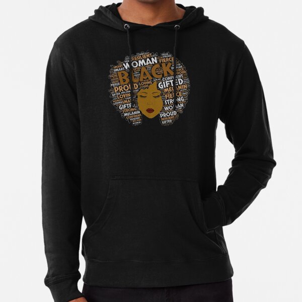 Black Girl / Woman Words in Afro Art Lightweight Hoodie