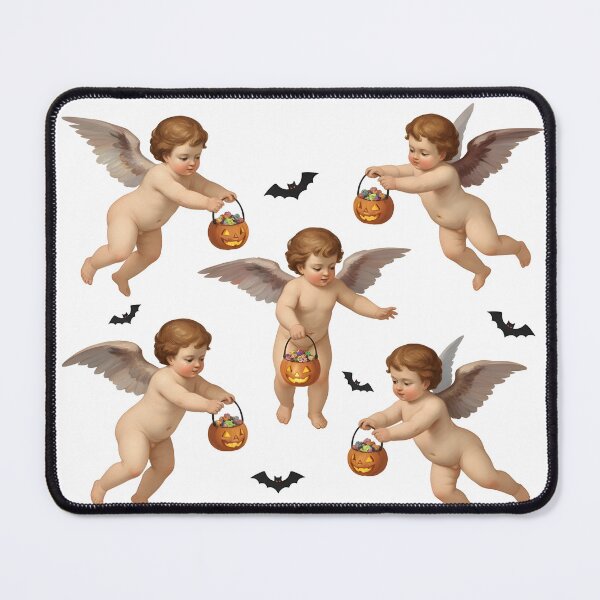 Item preview, Halloween Cherubs | Funny Angel Parody with Pumpkins designed and sold by The Classics Freak.