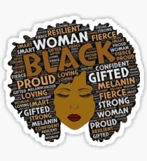 Schwarze Frauen-Wörter in der Afro-Kunst Sticker