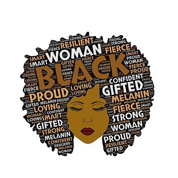 Artwork thumbnail, Black Girl / Woman Words in Afro Art by blackartmatters