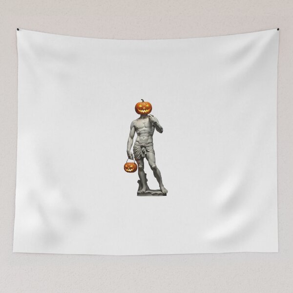 Item preview, Pumpkin Head Statue | Funny Halloween Classical Parody designed and sold by The Classics Freak.