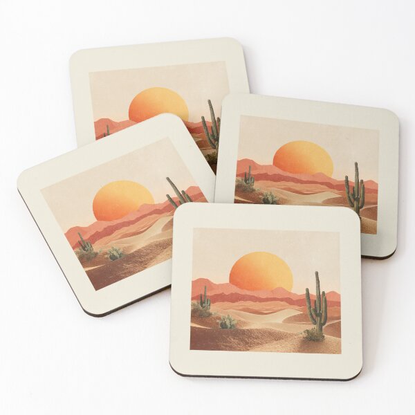Item preview, Retro desert landscape with cacti – vintage sunset nature motif for outdoor and adventure fans designed and sold by Meiersbeste.