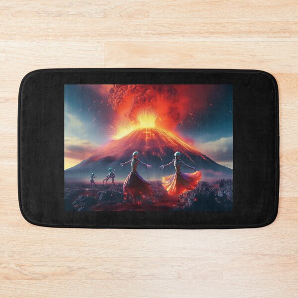 Item preview, Aliens dancing in front of erupting volcano designed and sold by Designs by Helen.