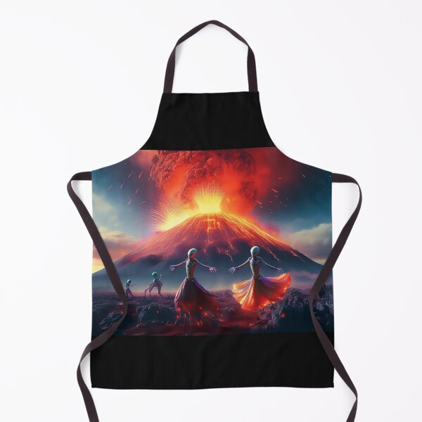 Item preview, Aliens dancing in front of erupting volcano designed and sold by Designs by Helen.