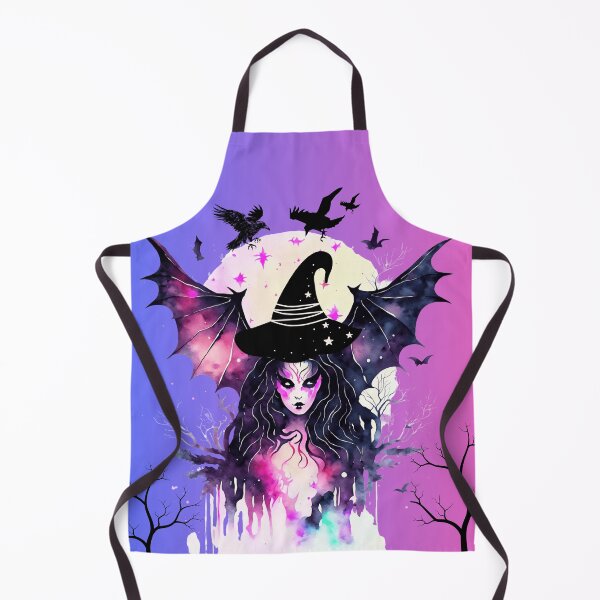 Item preview, Watercolor Gothic Witch with Bat Wings – Mystical Halloween Art designed and sold by Nickkhunsmile.