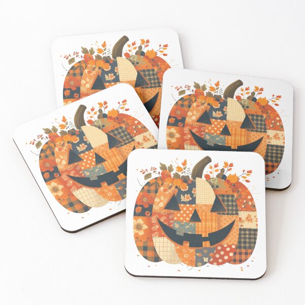 Item preview, Patchwork patterned jack-o-lantern pumpkin designed and sold by MendaciousMina.