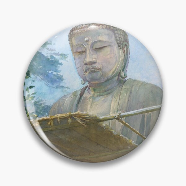 Item preview, The Great Statue of Amida Buddha at Kamakura, Known as the Daibutsu, from the Priest's Garden, Japan, landscape painting by John La Farge American, circa  1887 designed and sold by Jéanpaul  Ferro.