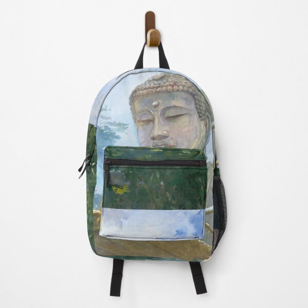 Item preview, The Great Statue of Amida Buddha at Kamakura, Known as the Daibutsu, from the Priest's Garden, Japan, landscape painting by John La Farge American, circa  1887 designed and sold by Jéanpaul  Ferro.