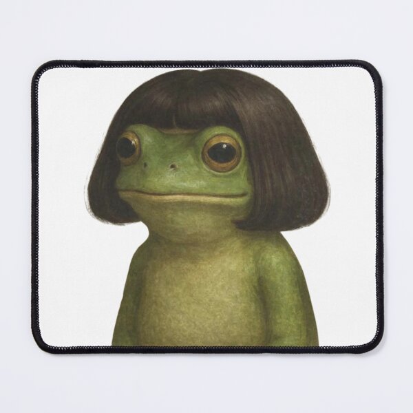 Item preview, Funny Frog in Wig Literally Me Meme cursed designed and sold by creepytoesart.