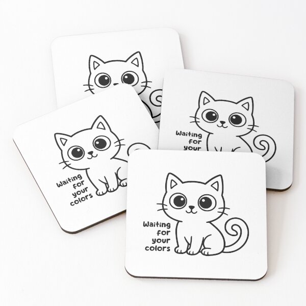 Item preview, Cute Cat Coloring Style Outline | Waiting For Your Colors | Black and White Line Art designed and sold by artofangga.