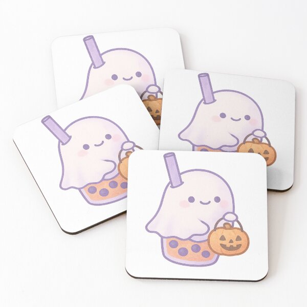 Item preview, Cute Kawaii Ghost Bubble Tea Halloween Illustration designed and sold by ThaiArtShop.