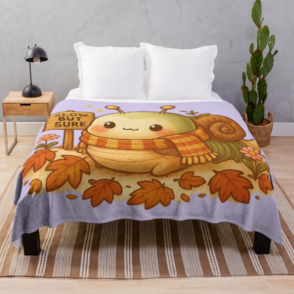 Item preview, Slow But Sure Cute Cozy Snail - Kawaii Illustration designed and sold by Minimochi Art.
