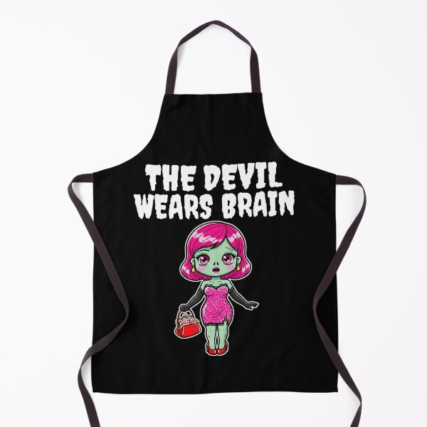 Item preview, THE DEVIL WEARS BRAIN - ZOMBIE HALLOWEEN designed and sold by KEF Custom.