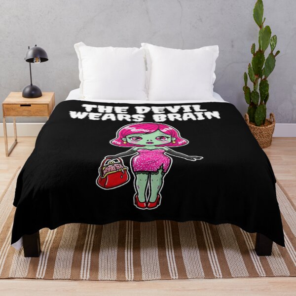 Item preview, THE DEVIL WEARS BRAIN - ZOMBIE HALLOWEEN designed and sold by KEF Custom.