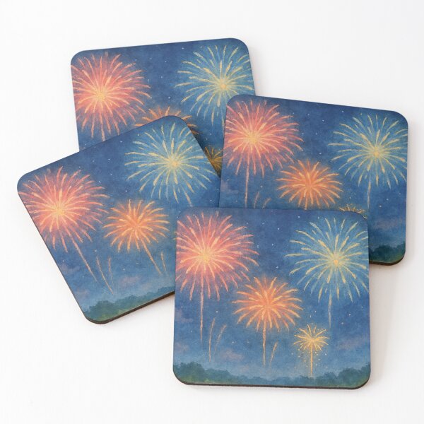 Item preview, Midnight Hanabi – Watercolor Fireworks designed and sold by ワフパズル.