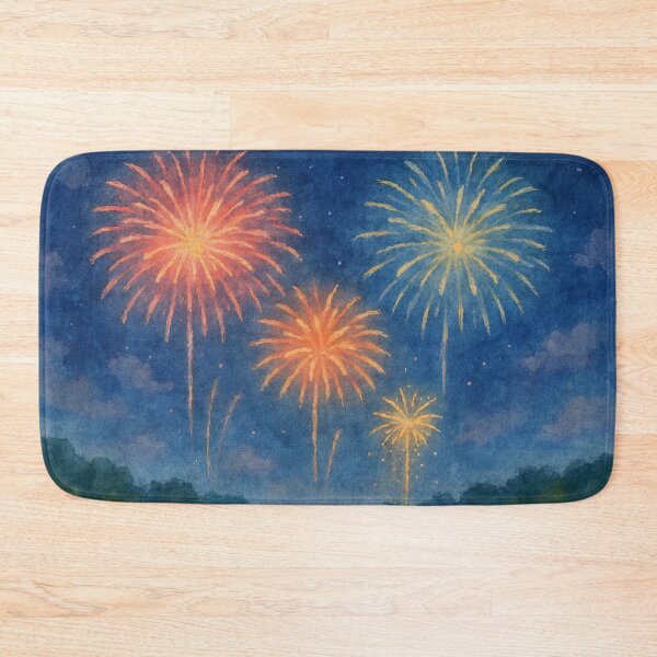 Item preview, Midnight Hanabi – Watercolor Fireworks designed and sold by ワフパズル.