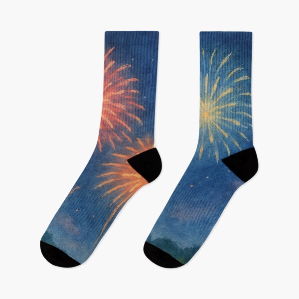 Item preview, Midnight Hanabi – Watercolor Fireworks designed and sold by ワフパズル.
