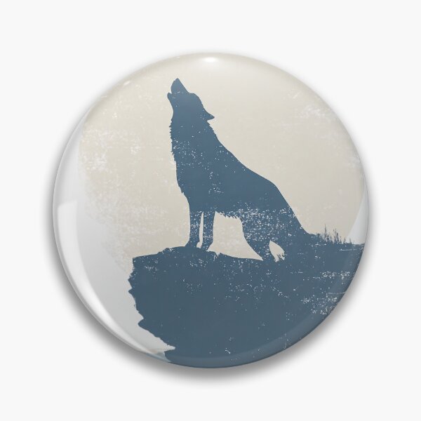 Item preview, Howling wolf in front of a full moon – retro silhouette design for nature lovers and wilderness fans designed and sold by Meiersbeste.