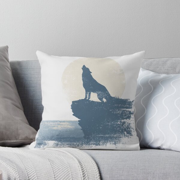 Item preview, Howling wolf in front of a full moon – retro silhouette design for nature lovers and wilderness fans designed and sold by Meiersbeste.