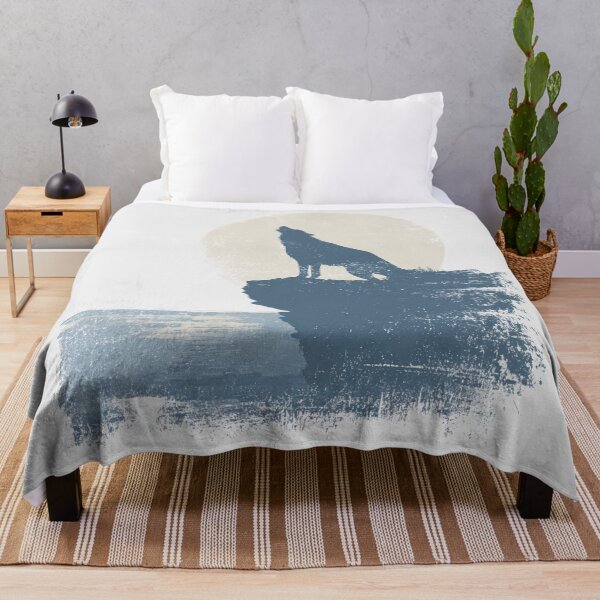 Item preview, Howling wolf in front of a full moon – retro silhouette design for nature lovers and wilderness fans designed and sold by Meiersbeste.