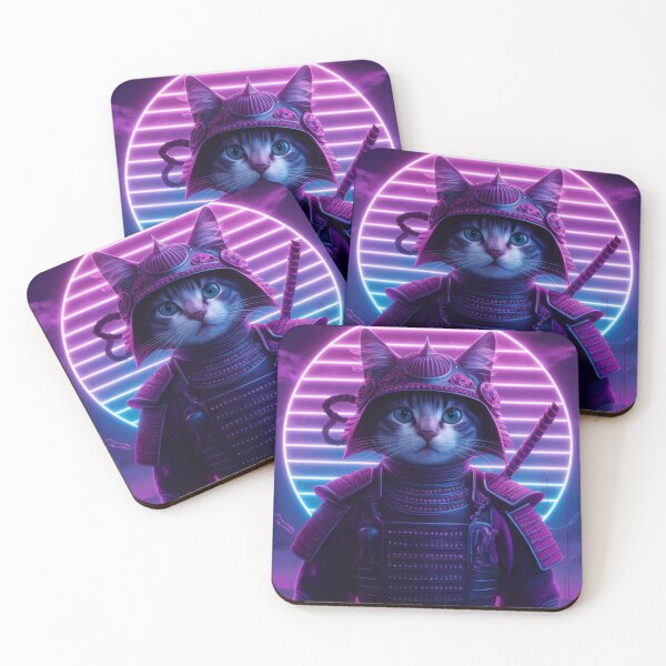 Item preview, Synthwave Samurai Cat designed and sold by McVrax.