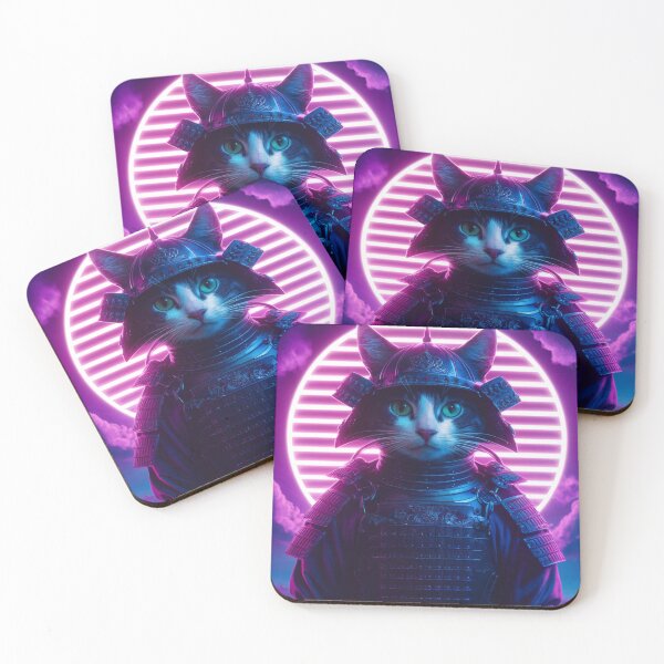 Item preview, Synthwave Samurai Cat designed and sold by McVrax.
