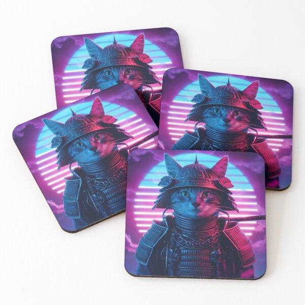 Item preview, Synthwave Samurai Cat designed and sold by McVrax.