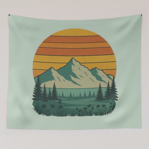 Item preview, Chasing Sunsets – Retro Mountain Adventure Art for Dreamers designed and sold by NoctaHike.