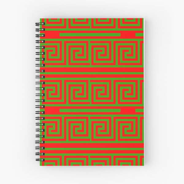 Item preview,  Green On Red Background Greek Key Fret Pattern designed and sold by PatternTitan.