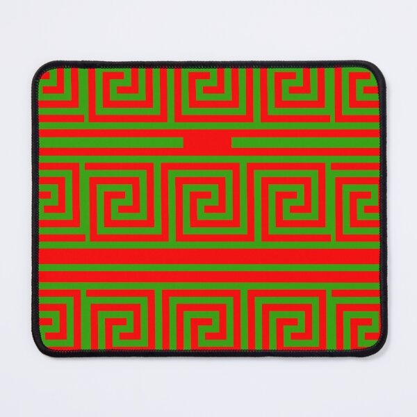 Item preview, Green On Red Background Greek Key Fret Pattern designed and sold by PatternTitan.