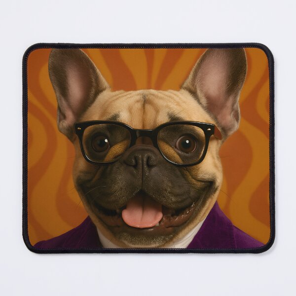 Item preview, French Bulldog Austin Powers – Funny Retro Dog Parody Art designed and sold by The Zoomie Collective.