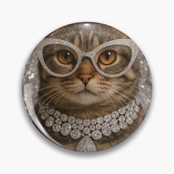 Item preview, Cat with Diamond Glasses and Luxury Necklace designed and sold by BloomOfDesign.
