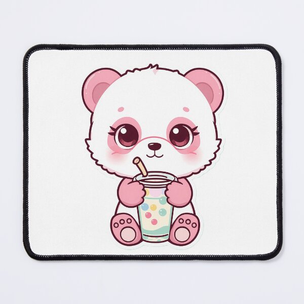 Item preview, Kawaii Baby Panda with Bubble Tea | Cute Pastel Chibi Animal Art designed and sold by PawxelArt.