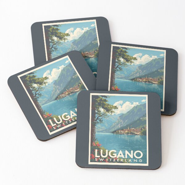 Item preview, A Vintage Illustration of Lugano - Switzerland  designed and sold by GoodOldVintage.