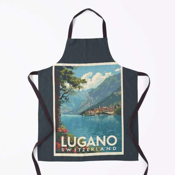 Item preview, A Vintage Illustration of Lugano - Switzerland designed and sold by GoodOldVintage.