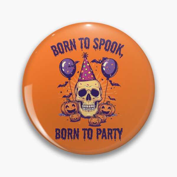 Item preview, Born to Spook Born to Party – Funny Halloween Birthday Skull Design designed and sold by idy-zone.
