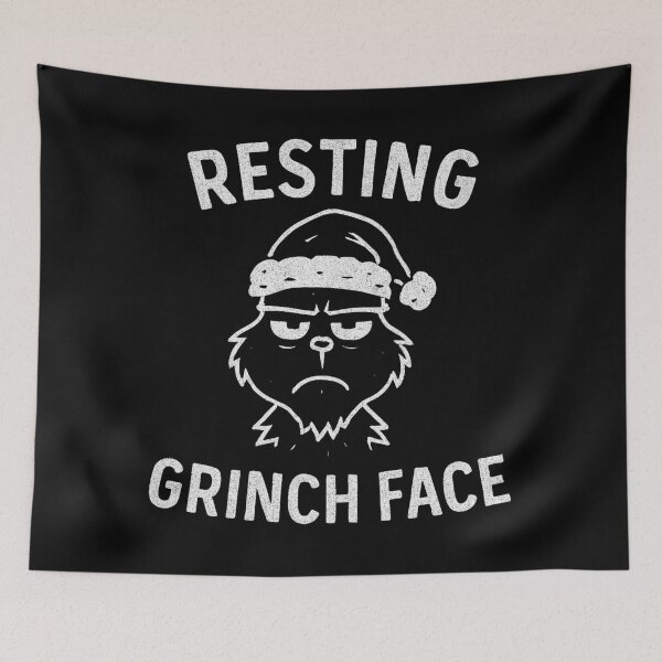 Item preview, Resting Grinch Face – Funny Christmas Chalkboard Design designed and sold by Design_Your_Day.