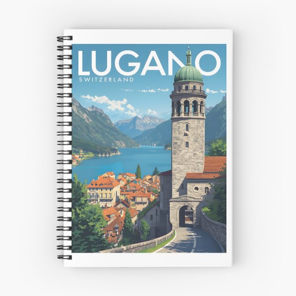 Item preview, A Vintage Illustration of Lugano - Switzerland  designed and sold by GoodOldVintage.